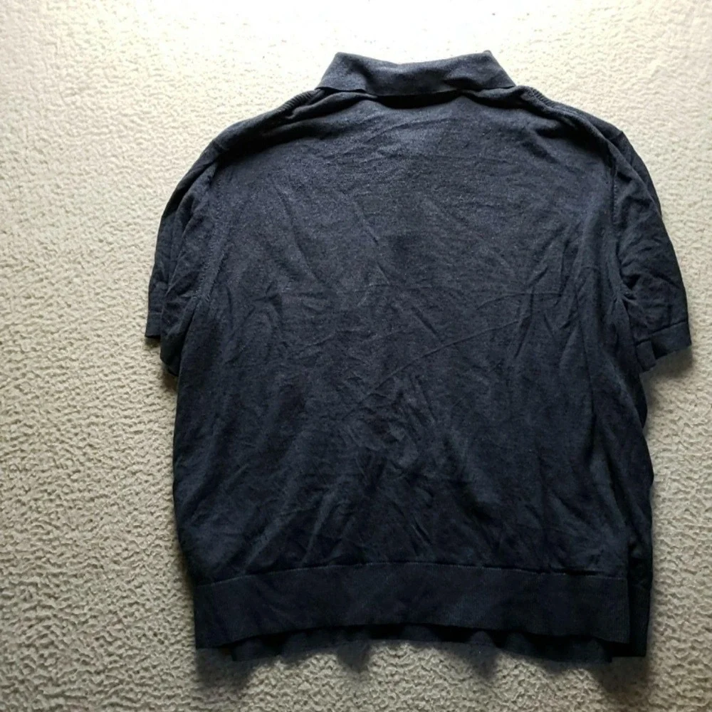 Banana Republic Polo Shirt Mens 2XL Blue Linen Cotton Short Sleeve Knit Top